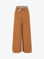 Pantalon ample taille haute uni - Camel - 1
