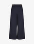Pantalon ample taille haute à boucles - Marine - 1