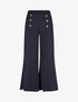 Pantalon à pont ample taille haute - Marine - 4