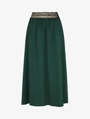 Jupe longue évasée taille haute irisée - Vert foncé - 4