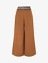 Pantalon ample à bande élastiquée irisée - Camel - 1