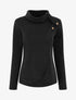 Pull droit col roulé et boutons - Noir - 6