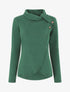 Pull droit col roulé et boutons - Vert - 1