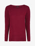 Pull uni en maille à col rond - Bordeaux - 4