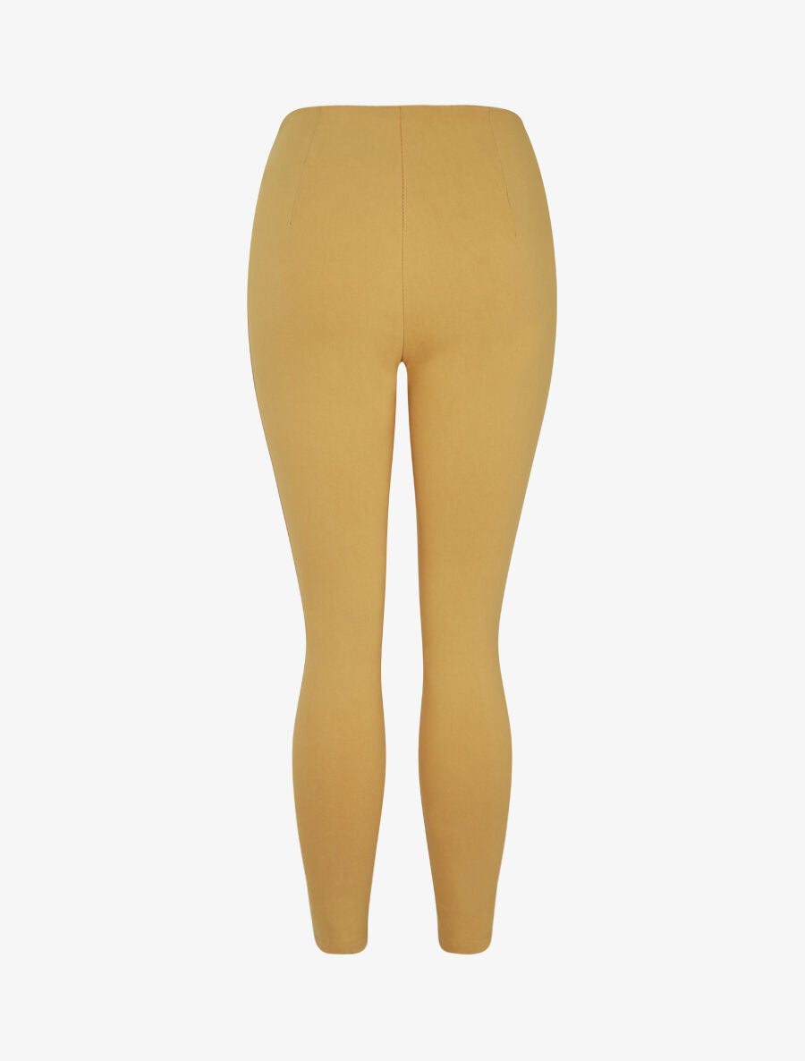 Pantalon à pont à bords fendus - Jaune - 2