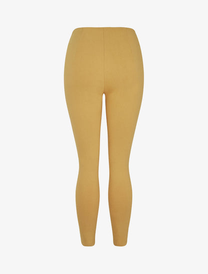 Pantalon à pont à bords fendus - Jaune - 2