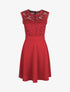 Robe uni à bustier en dentelle - Bordeaux - 1