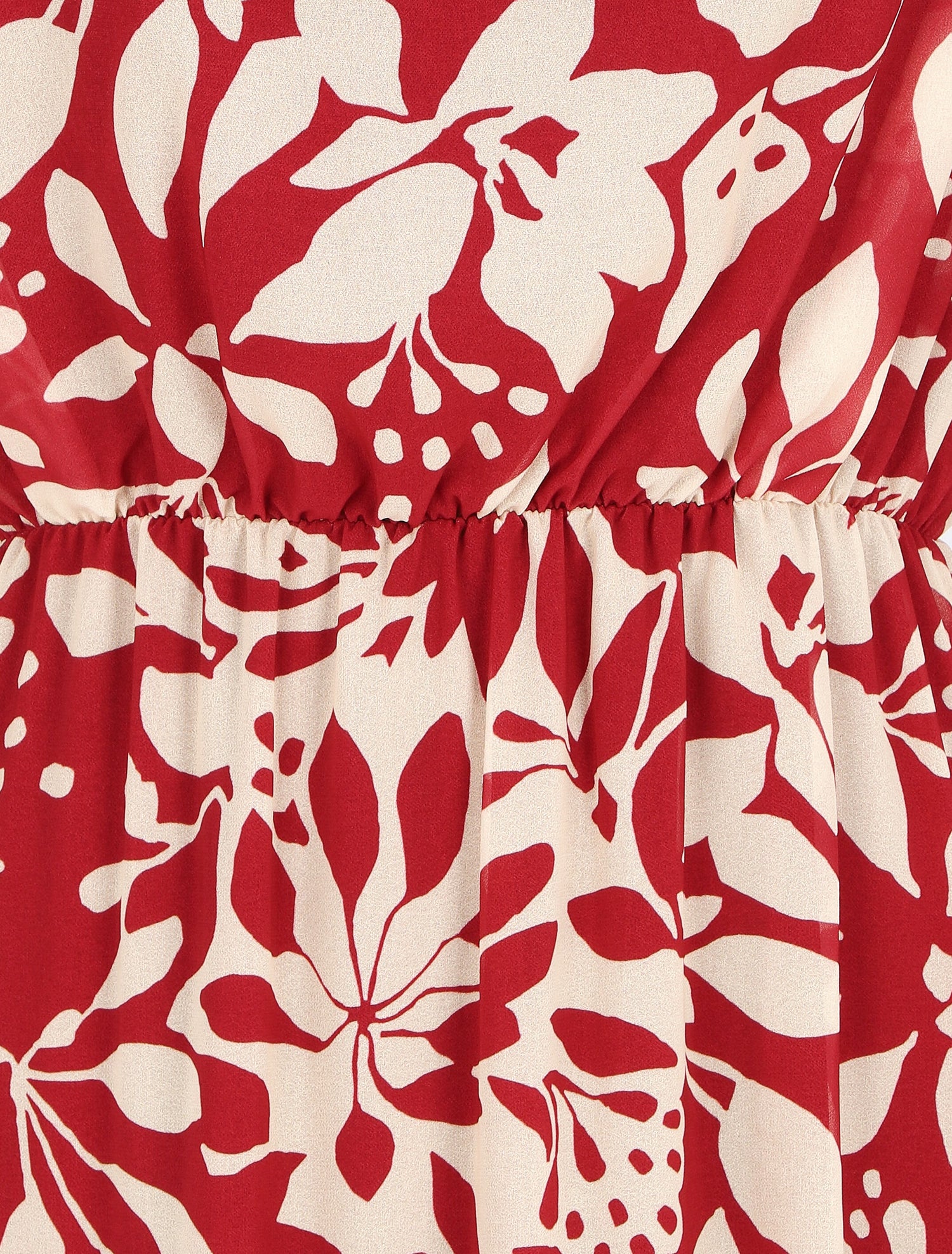 Robe évasée imprimé floral - Bordeaux - 3