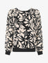 Blouse en voile imprimé fleuri - Noir - 1