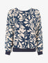 Blouse en voile imprimé fleuri - Marine - 1