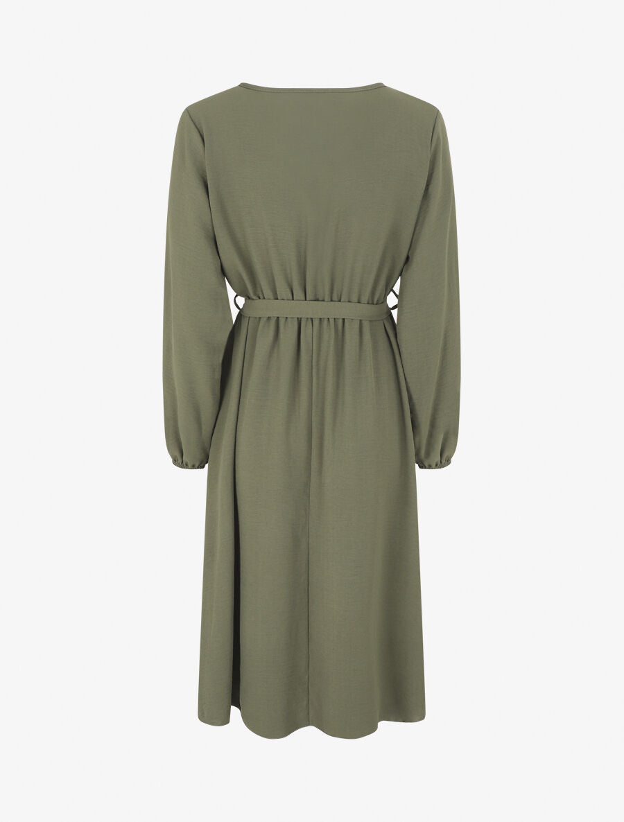 Robe longue unie - Kaki - 2