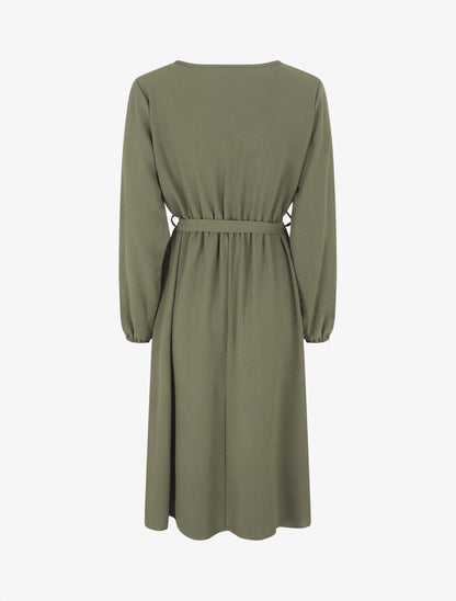 Robe longue unie - Kaki - 2