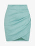 Jupe crayon en suédine style portefeuille - Bleu clair - 1