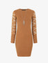 Robe pull à manches en dentelle - Marron - 7