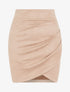 Jupe crayon en suédine style portefeuille - Beige - 1