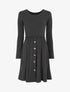 Robe pull longue unie - Noir - 1