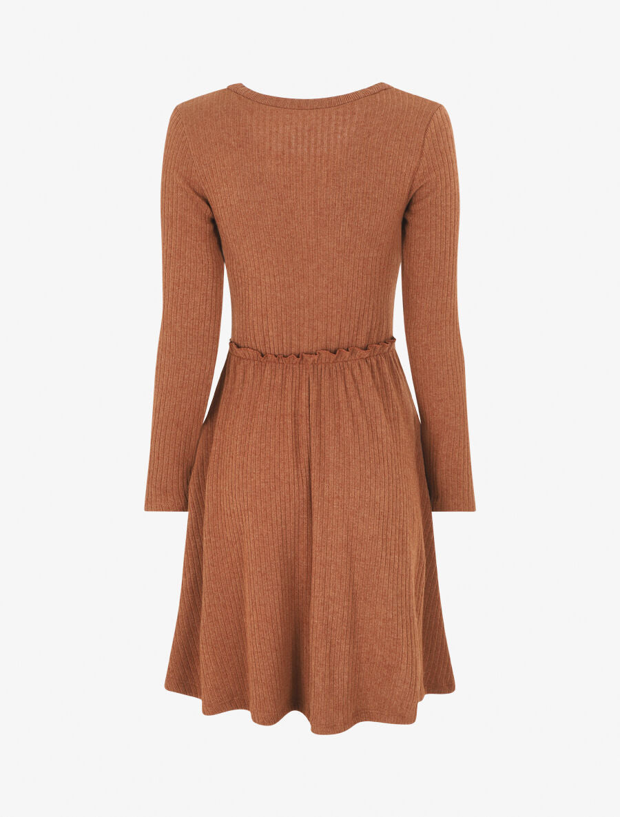 Robe pull longue unie - Camel - 2