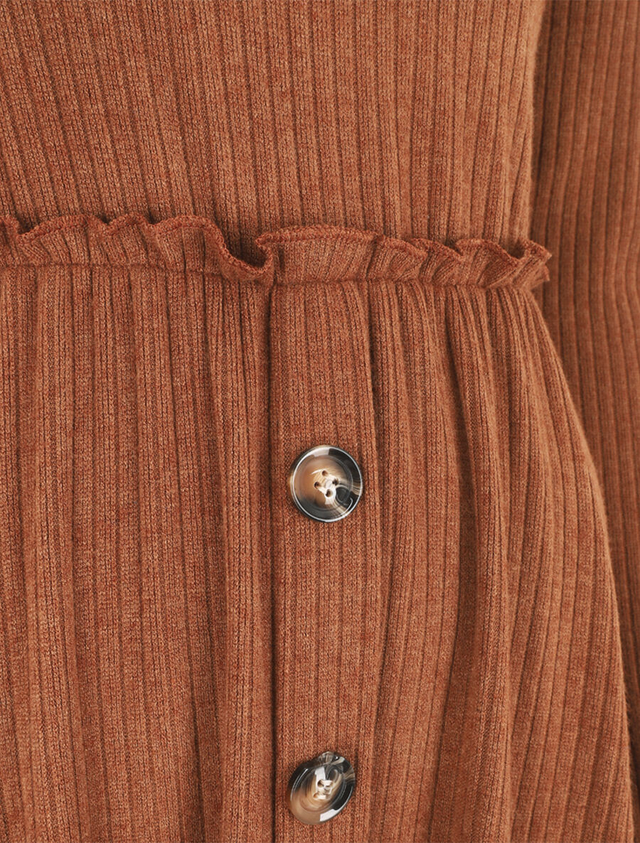 Robe pull longue unie - Camel - 3