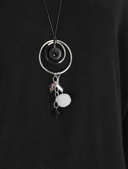 Pull uni fin à dos nu - Noir - 3