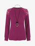 Pull uni et épaules en dentelle - Violine - 4