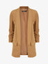 Blazer à manches 3/4 froncées - Camel - 1