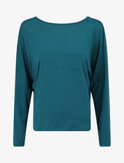 Pull loose dos nu bijou à perles - Bleu canard - 6