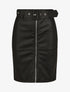 Jupe ajustée taille haute en simili - Noir - 4