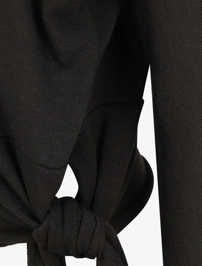 Pull droit uni à noeud - Noir - 3