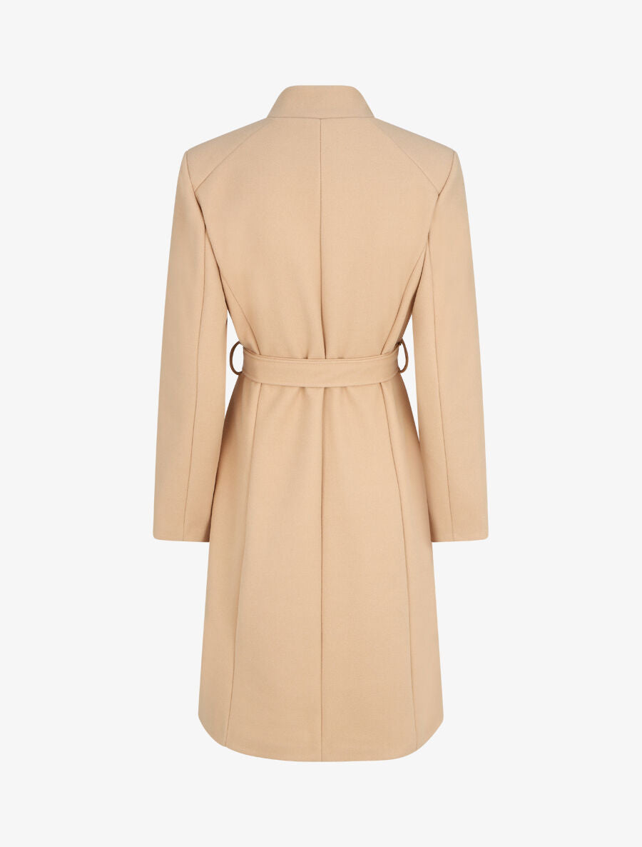 Manteau long croisé coupe droite - Beige - 2