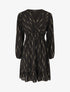 Robe mi-longue évasée imprimé graphique irisé - Noir - 1