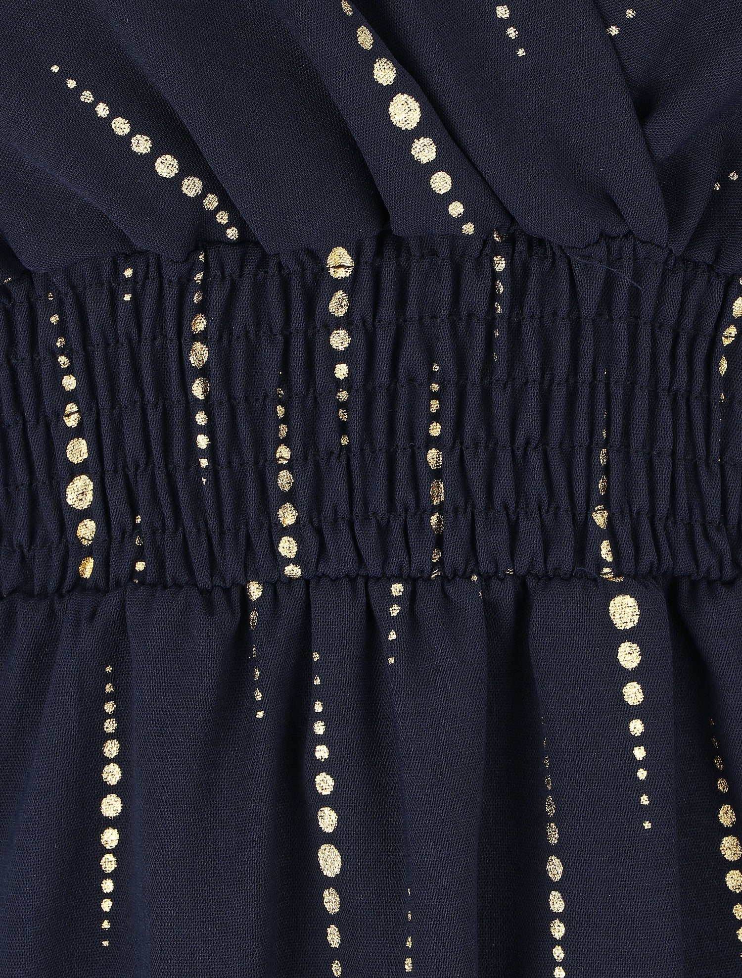 Robe mi-longue évasée imprimé graphique irisé - Marine - 3