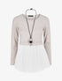 Pull droit à chemise effet superposé - Beige - 1