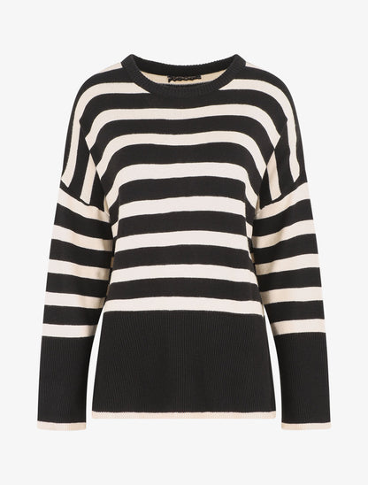Pull à rayures - Noir - 4