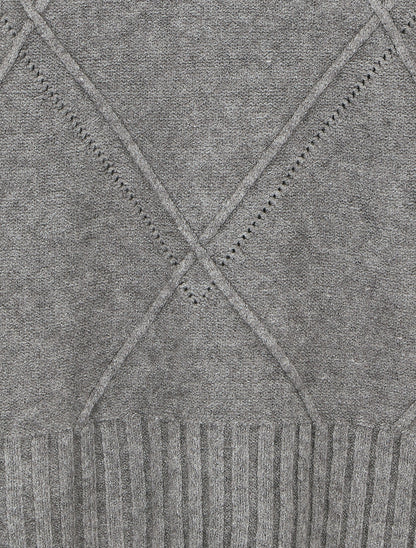 Pull ample col roulé - Gris - 3