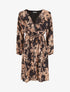Robe mi-longue imprimé floral coupe évasée - Noir - 1