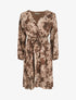 Robe mi-longue imprimé floral coupe évasée - Marron - 6