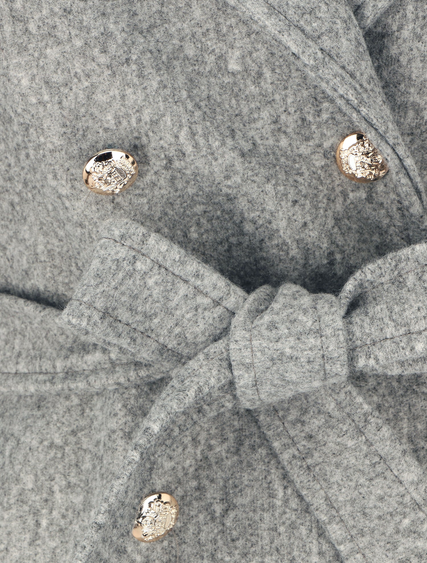 Manteau long à boutons décoratifs au dos - Gris - 3