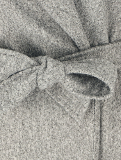 Manteau long uni ceinturé - Gris - 3