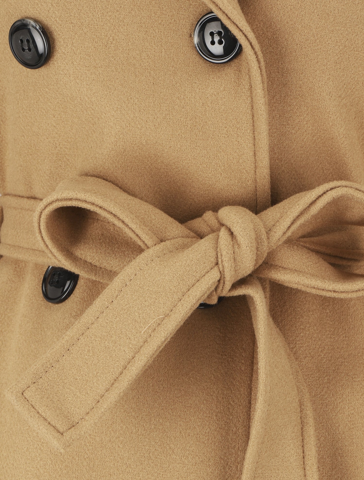 Manteau long ceinturé à capuche - Camel - 3