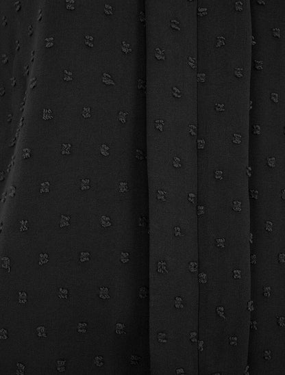 Top à manches courtes et texturé - Noir - 3