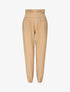 Pantalon droit taille haute plissée - Beige - 4