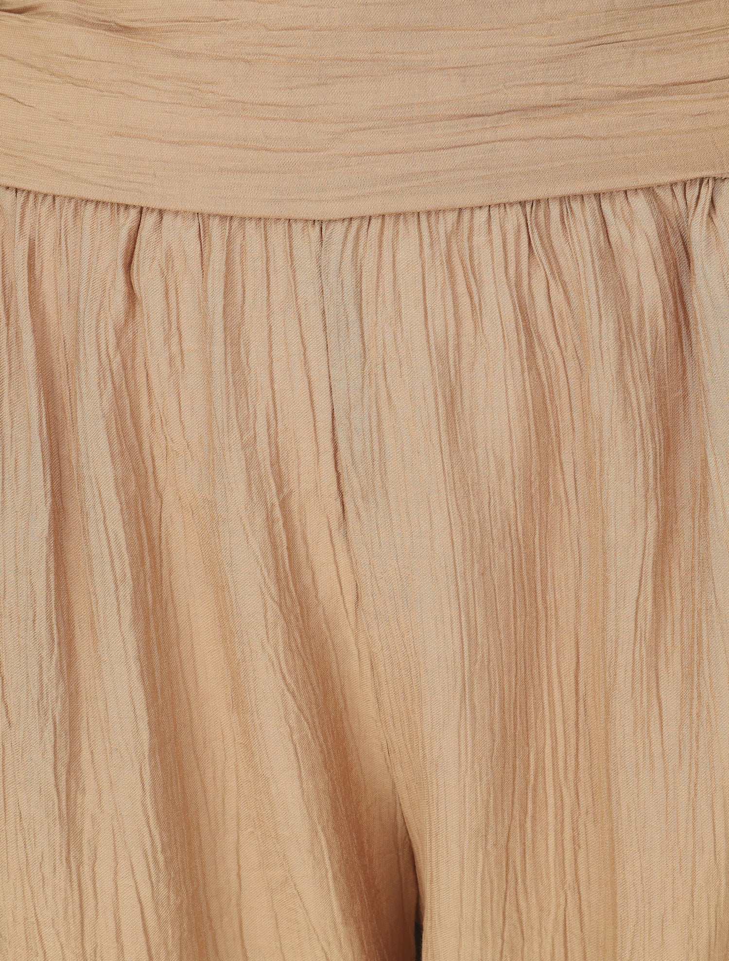 Pantalon droit taille haute plissée - Beige - 3