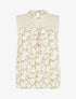 Top imprimé floral à détail dentelle - Beige - 1