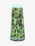 Pantalon fluide coupe flare imprimé tropical - Turquoise - 4
