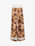 Pantalon fluide coupe flare imprimé tropical - Camel - 4