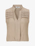 Top élastiqué uni sans manches - Taupe - 5