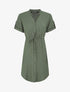 Robe unie à cordons de serrage - Kaki - 1