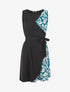 Robe portefeuille sans manches imprimé fantaisie - Noir/bleu canard - 5