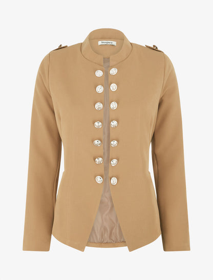 Veste droite style officier - Camel - 4
