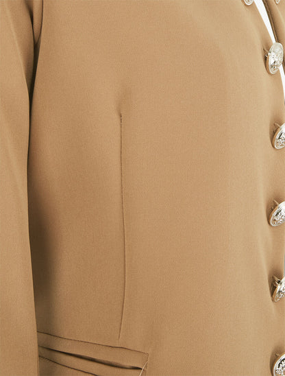Veste droite style officier - Camel - 3